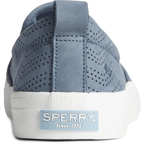 SPERRY CREST TWIN GORE PERFORATED LEATHER SLIP ON SNEAKER WOMEN'S - FINAL SALE!