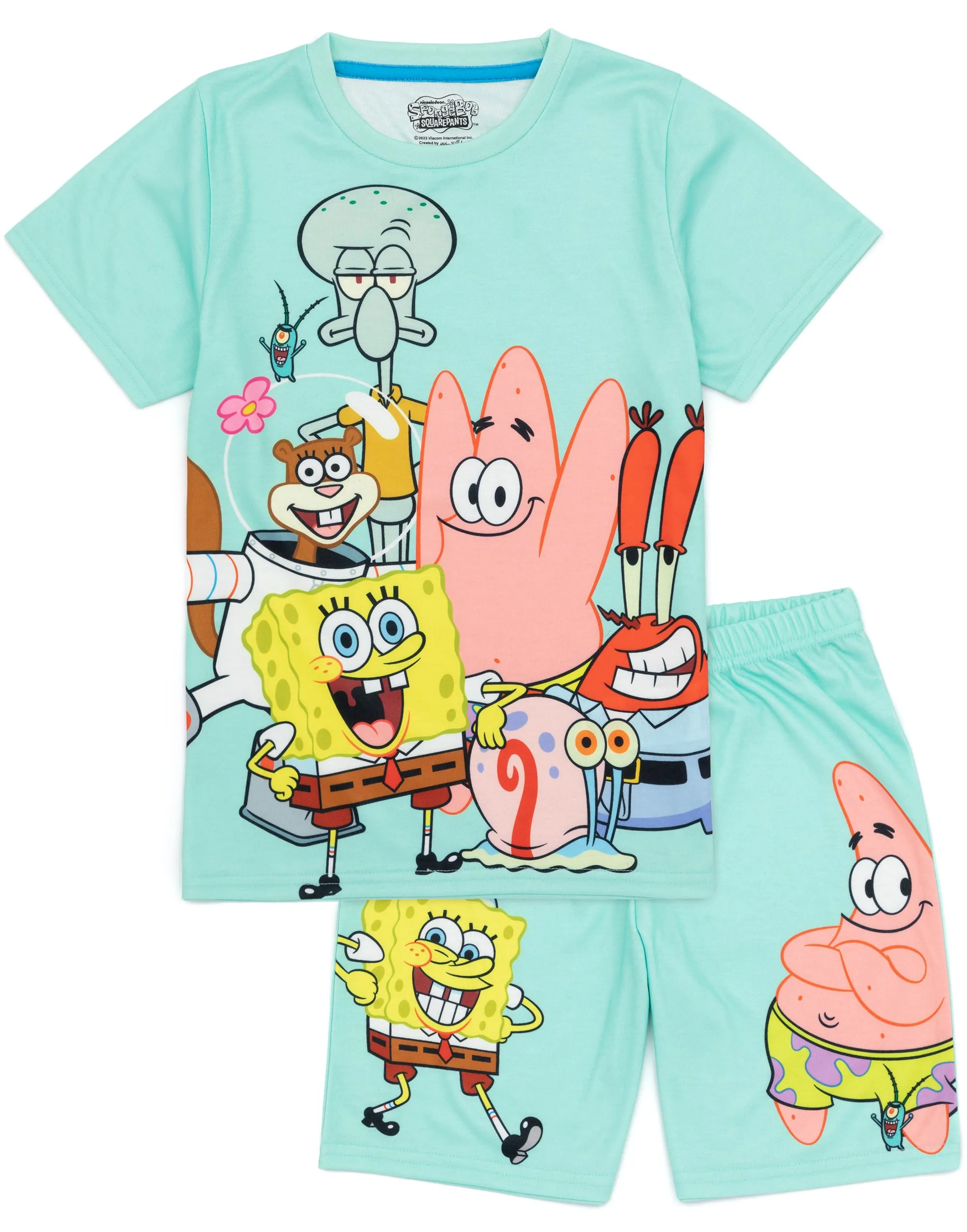 SpongeBob SquarePants Kids Blue T-Shirt And Shorts Pyjamas