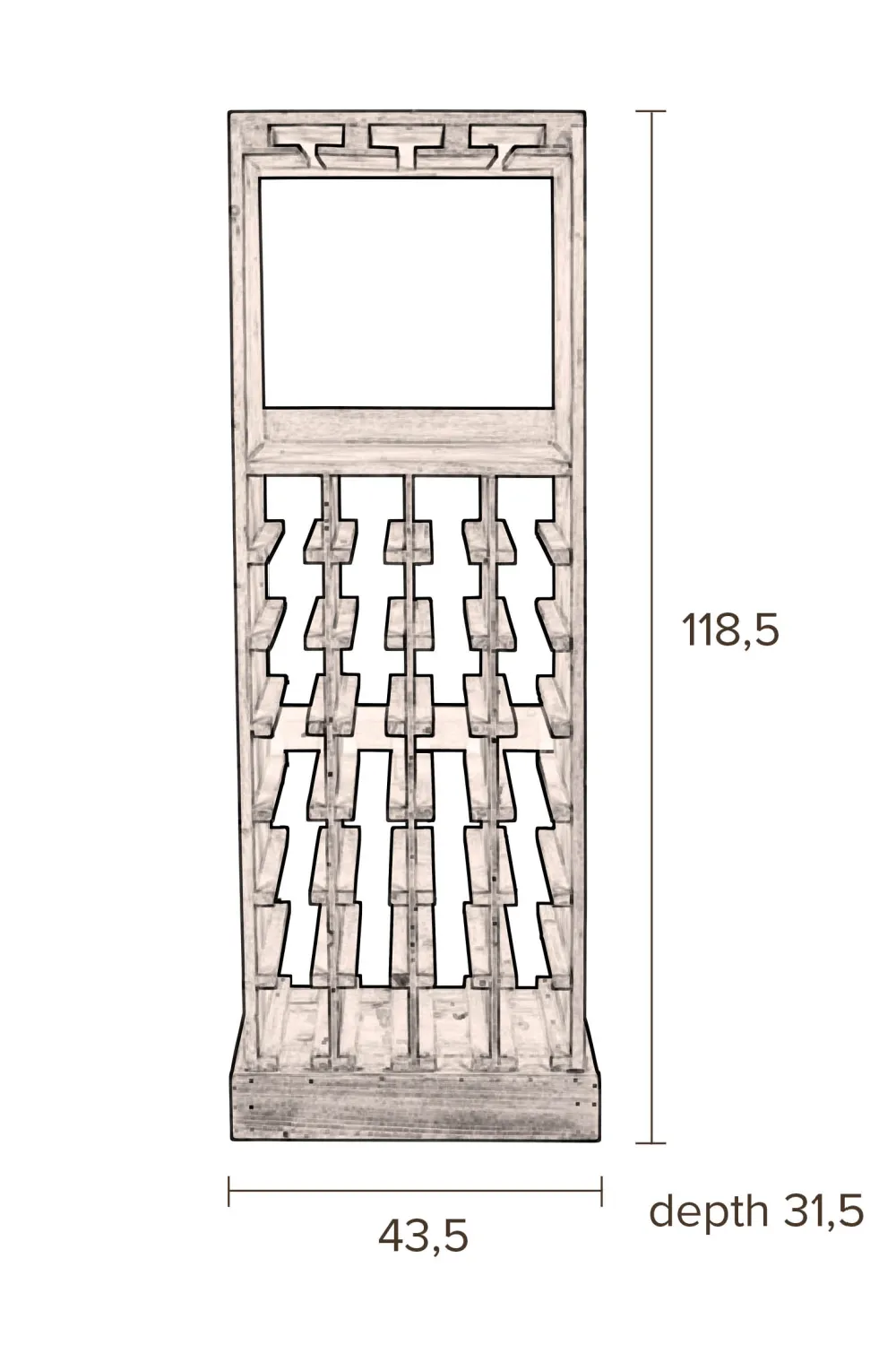 Tall Wooden Wine Cabinet | Dutchbone Claude