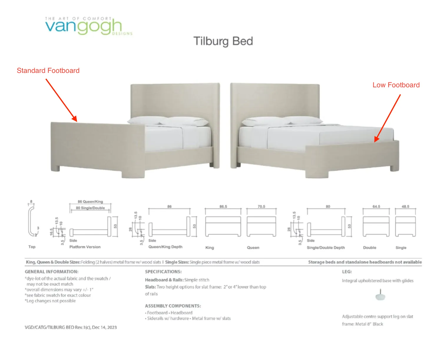 Tilburg Bed - Custom