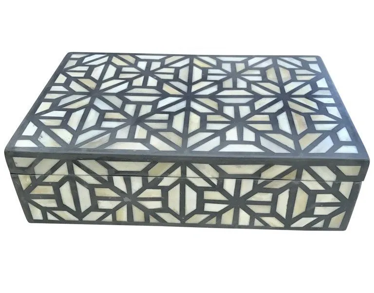 Tortoise Bone Inlay Box Grey