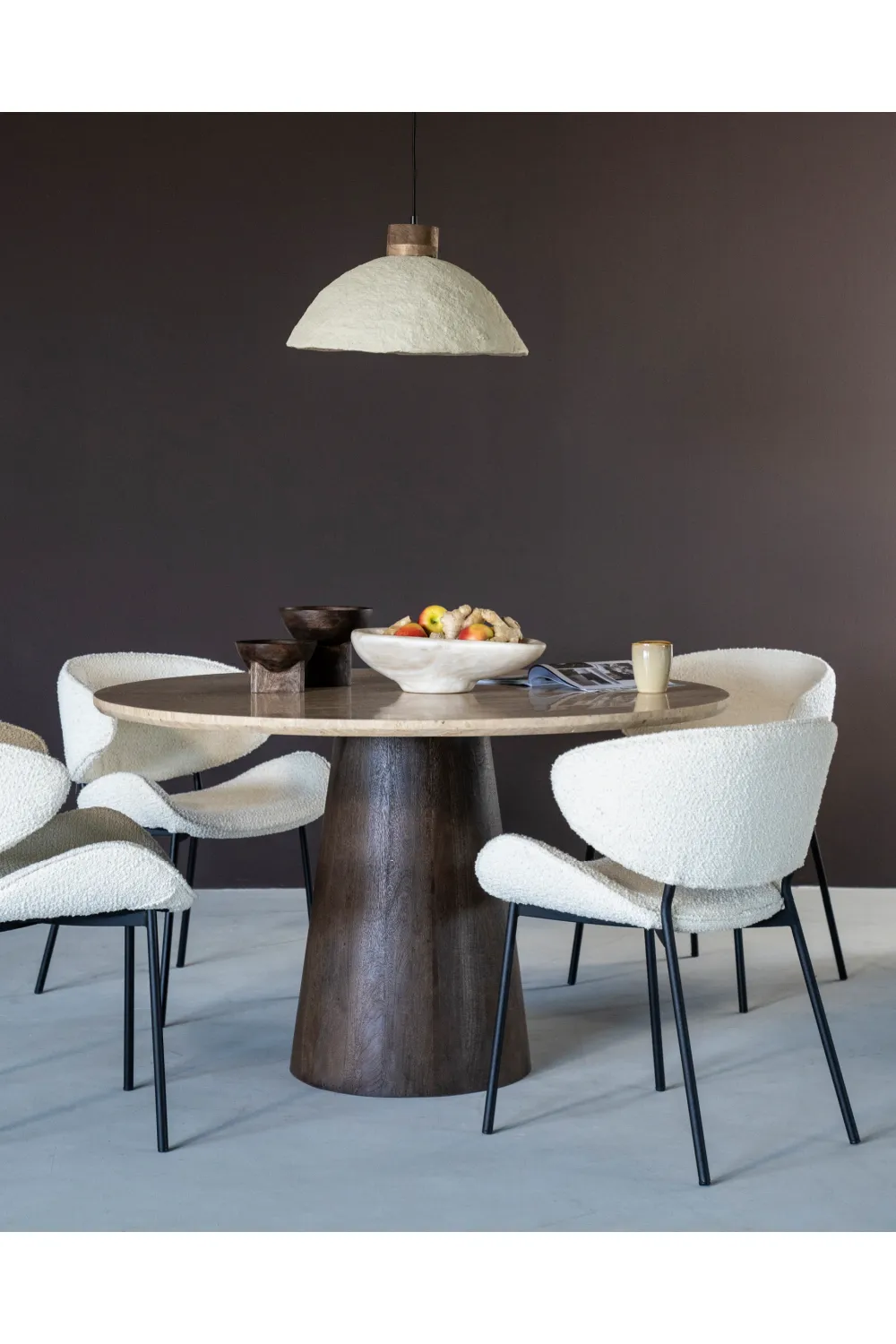 Travertine Pedestal Dining Table | Eleonora Aikin