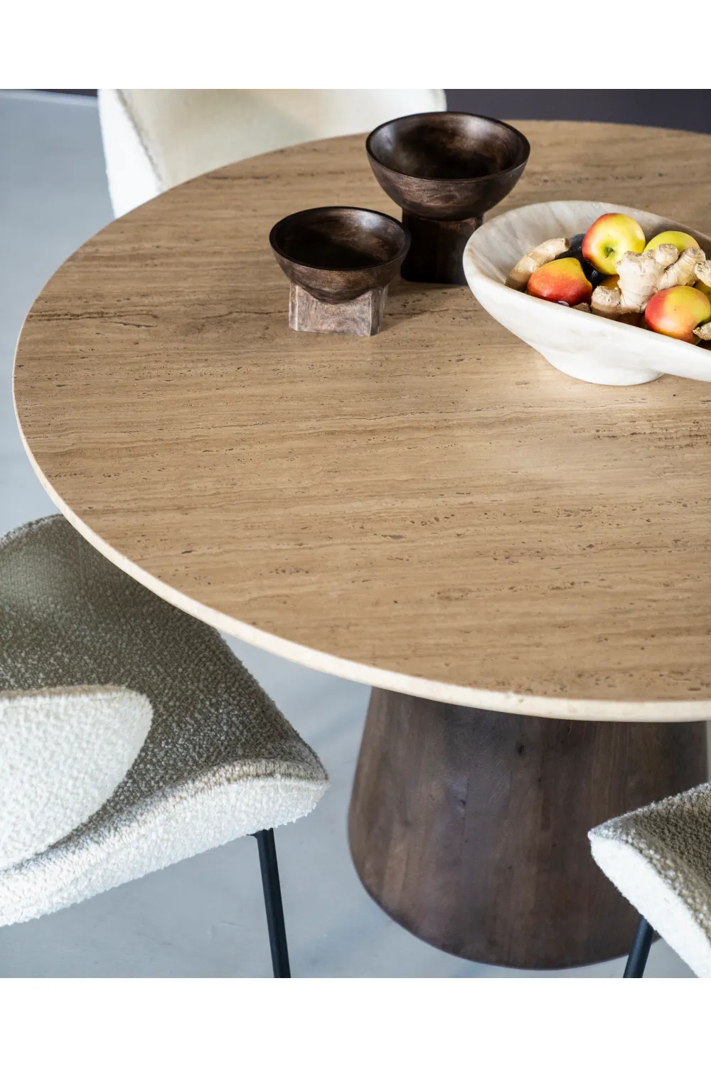 Travertine Pedestal Dining Table | Eleonora Aikin