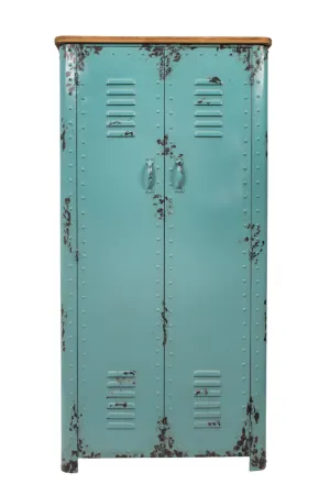 Turquoise Metal Accent Cabinet | Dutchbone Rusty