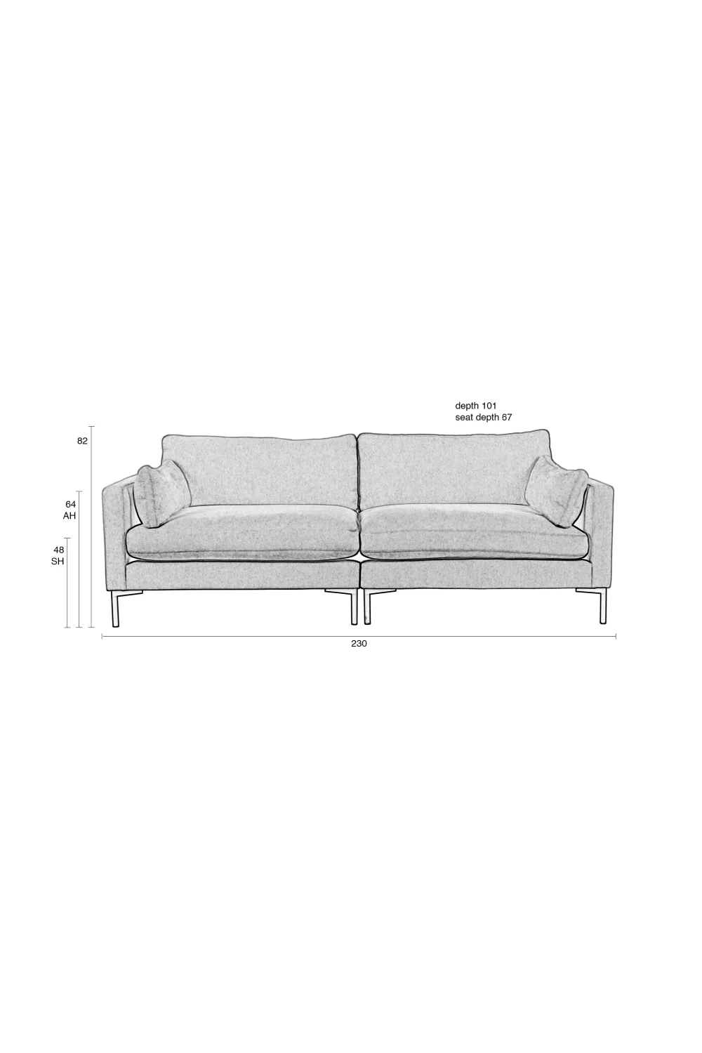 Upholstered 3-Seater Sofa | Zuiver Summer