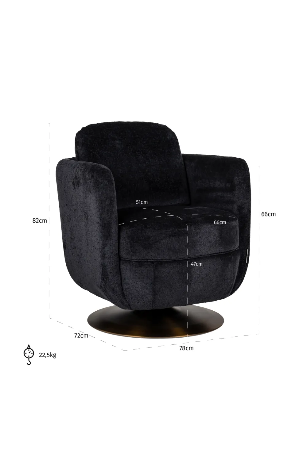 Upholstered Modern Swivel Chair | OROA Turner