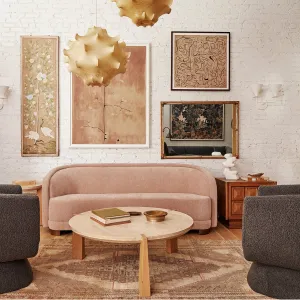 Valence Sofa in a Blush Velvet