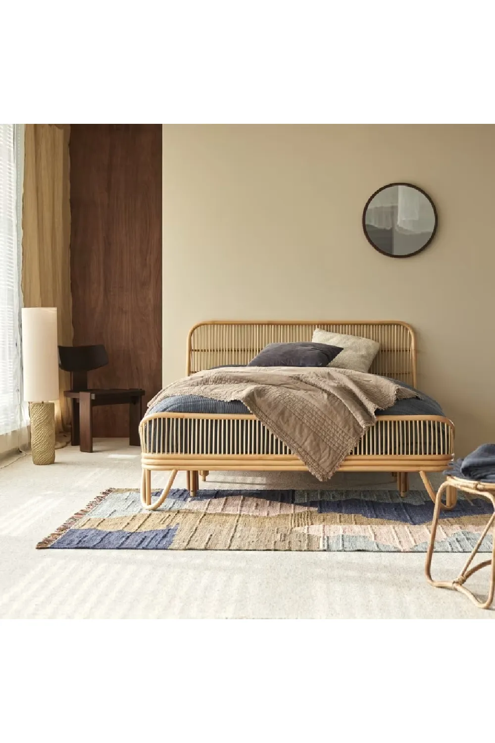 Varnished Rattan Bed | Tikamoon Simone