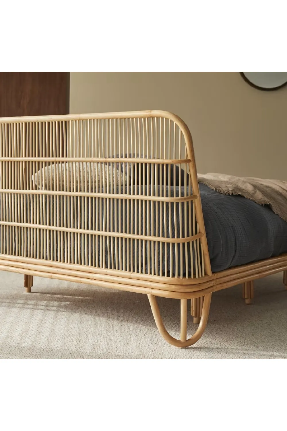 Varnished Rattan Bed | Tikamoon Simone