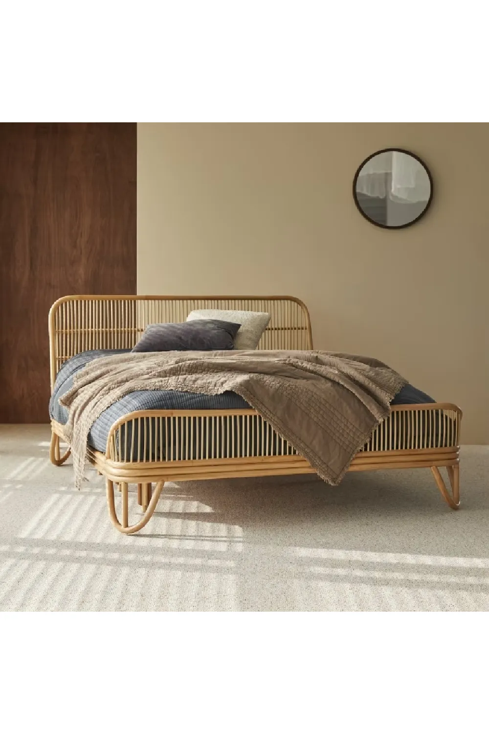 Varnished Rattan Bed | Tikamoon Simone