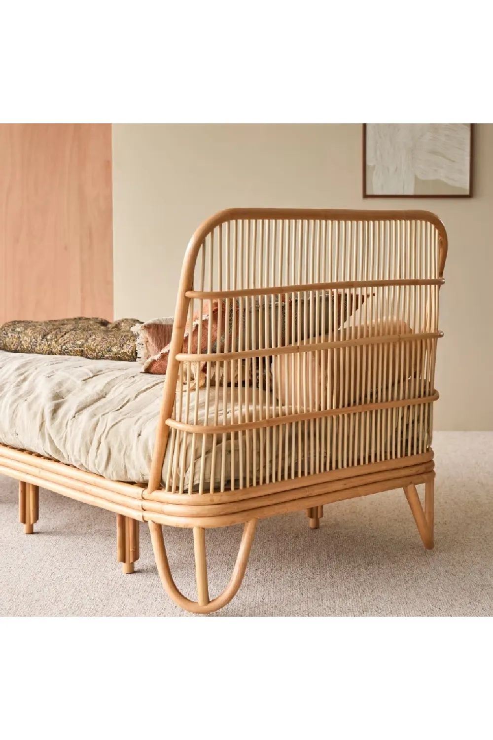 Varnished Rattan Bed | Tikamoon Simone