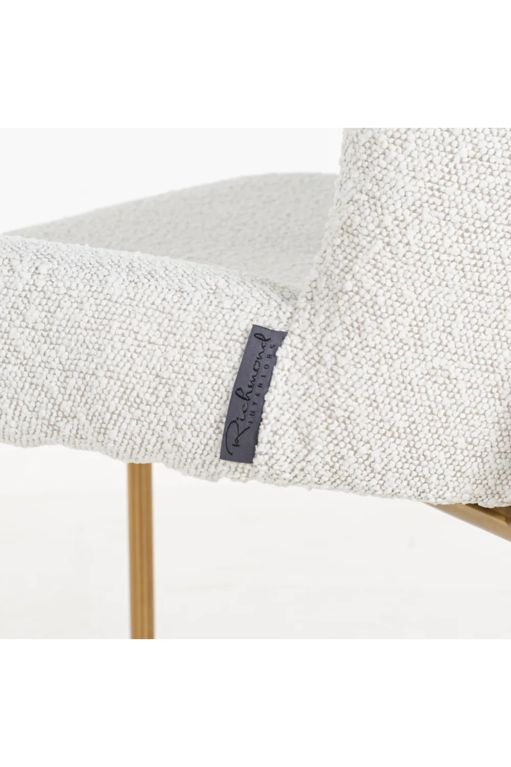 White Bouclé Contemporary Dining Chair | OROA Odessa