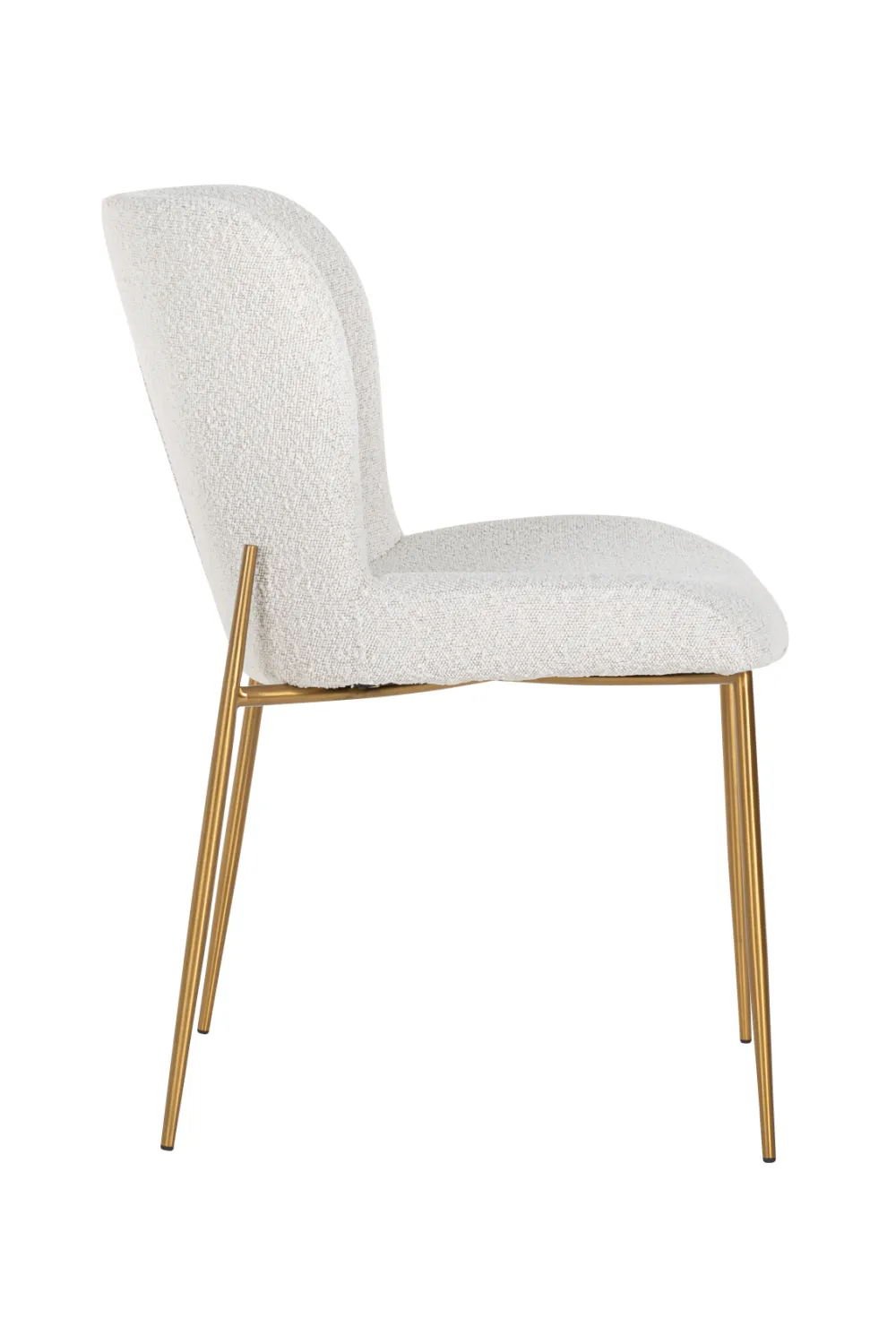 White Bouclé Contemporary Dining Chair | OROA Odessa