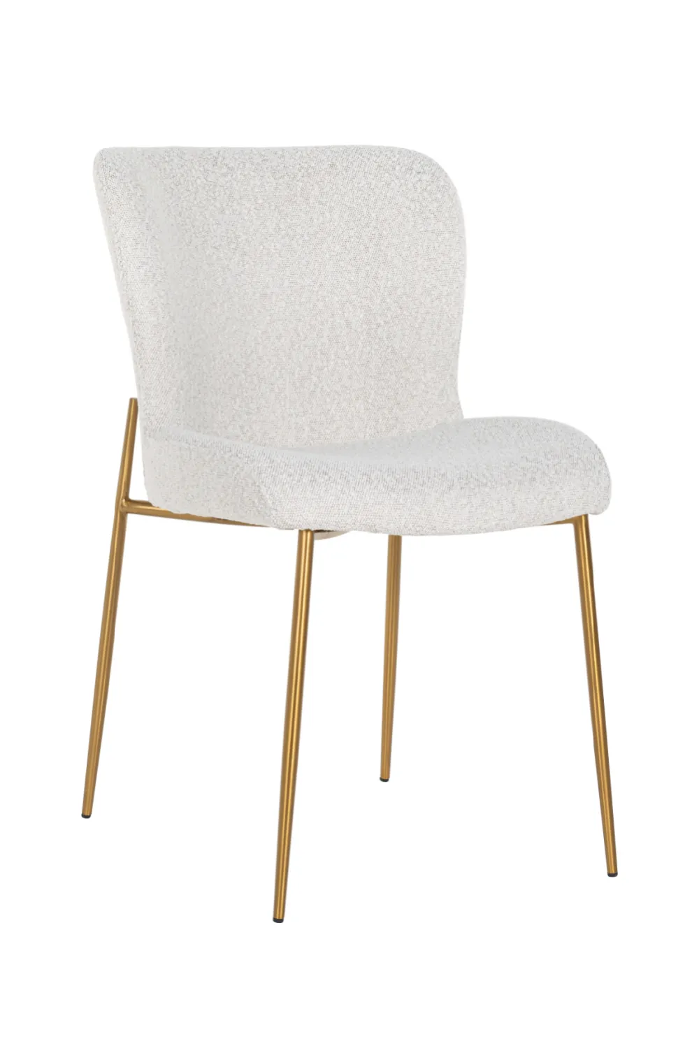 White Bouclé Contemporary Dining Chair | OROA Odessa