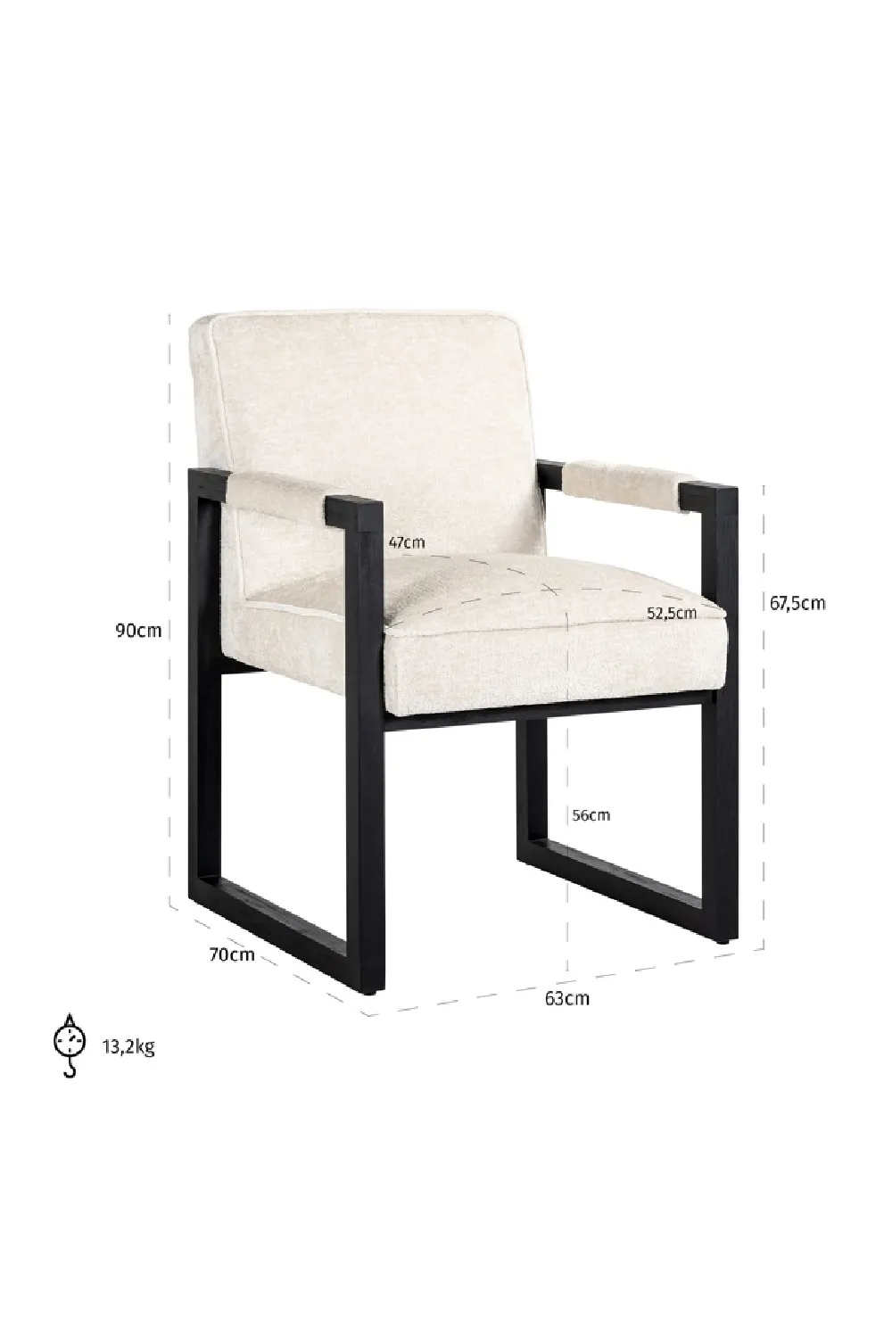 White Chenille Dining Chair | OROA Beck