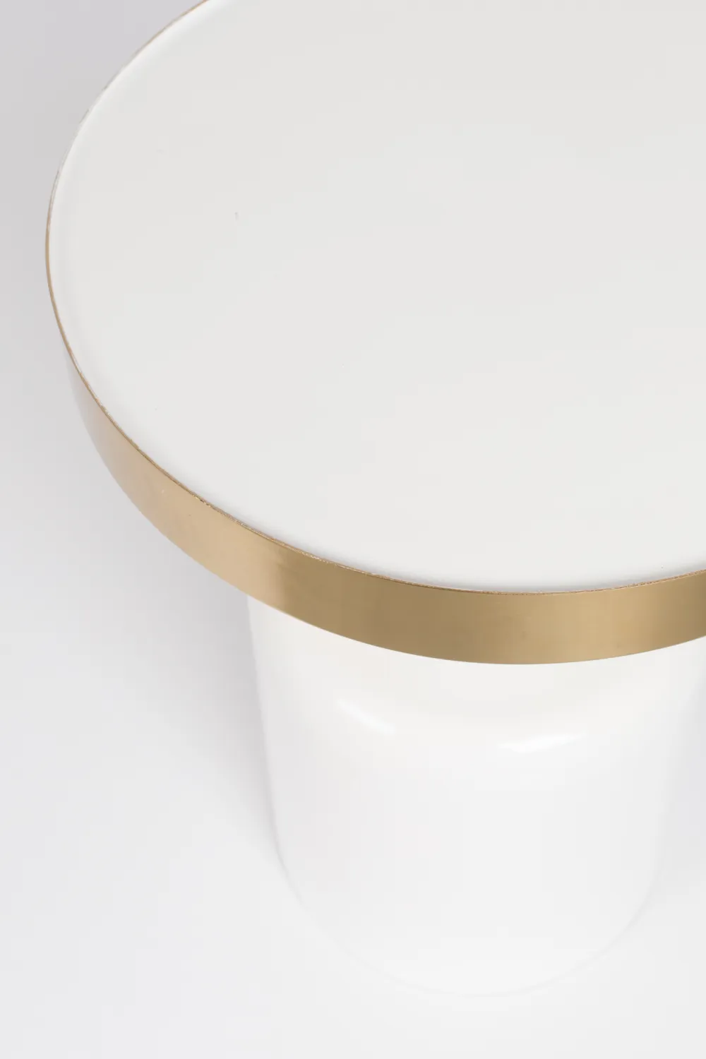 White Enamel Sculptural Side Table | Zuiver Glam