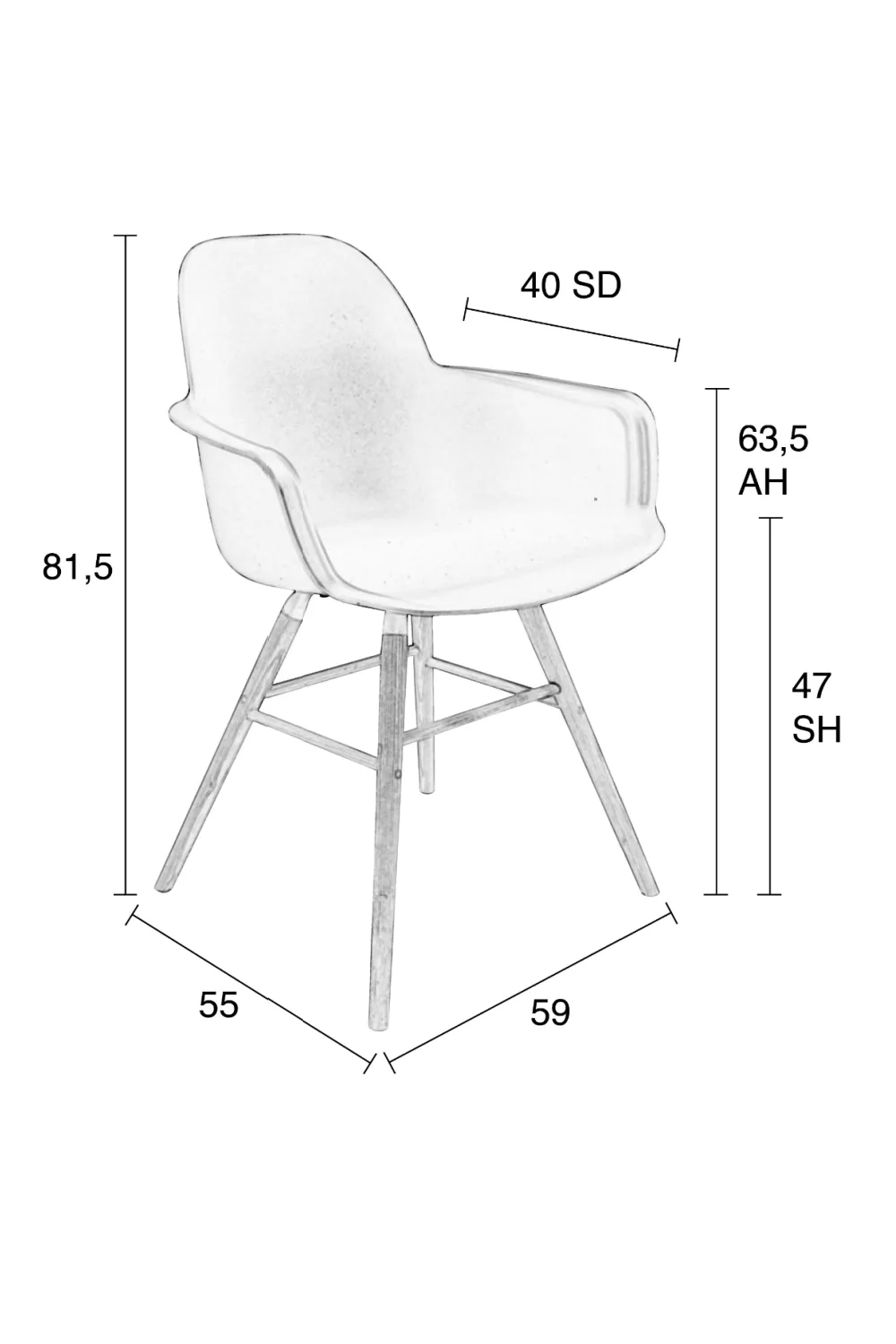 White Molded Dining Armchairs (2) | Zuiver Albert Kuip