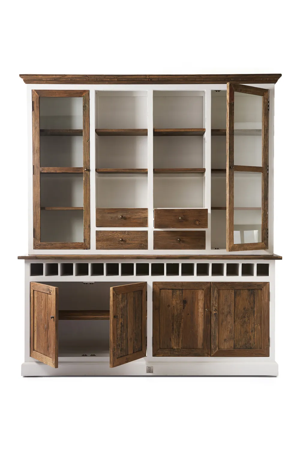 Wooden Cabinet With Wine Rack | Rivièra Maison Driftwood